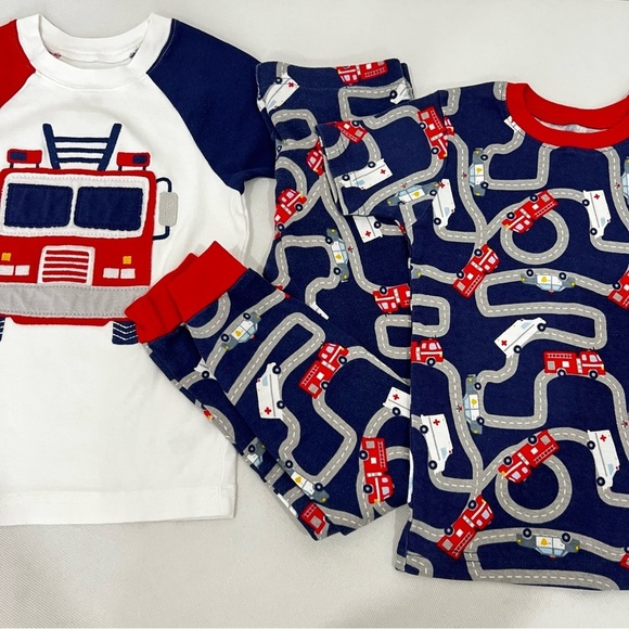 Carter's 3 Pcs Pajama Set Kids Size 5 Years Boys Firefighter Medical Print Blue - Picture 5 of 6